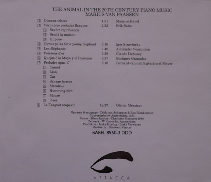 Marius van Paassen – The animal in the 20th century piano music
