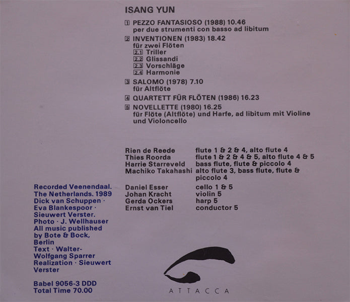 Isang Yun – Music for flutes