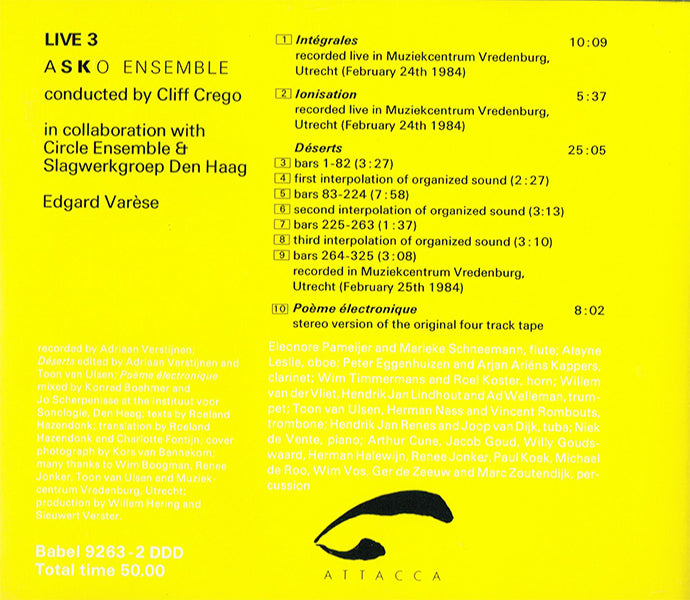 Edgar Varèse – Asko Ensemble, Live 3