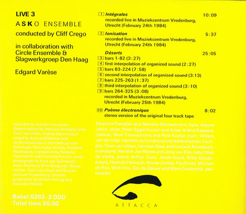 Edgar Varèse – Asko Ensemble, Live 3