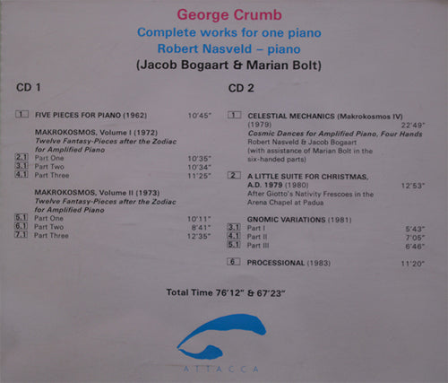 George Crumb – Complete works for one piano Robert Nasveld