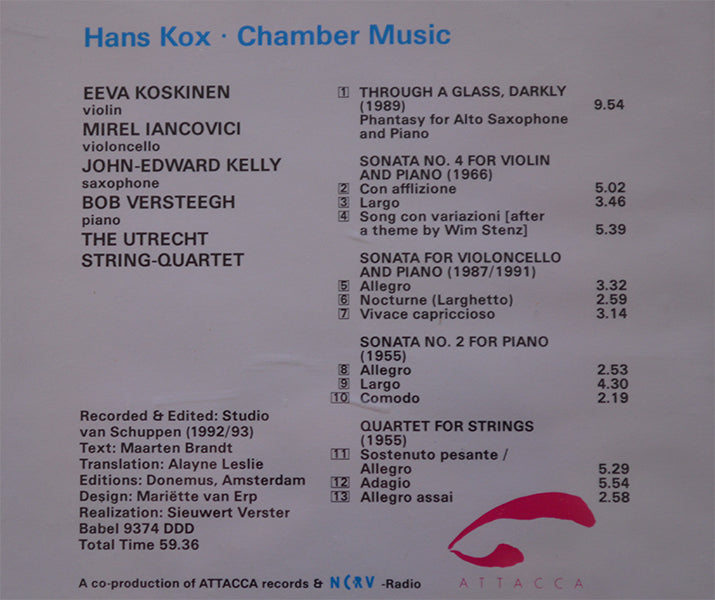 Hans Kox – Chamber Music