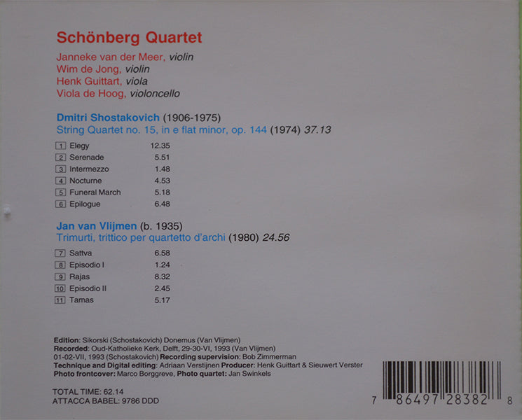 Jan van Vlijmen & Dmitri Shostakovich – Schönberg Kwartet