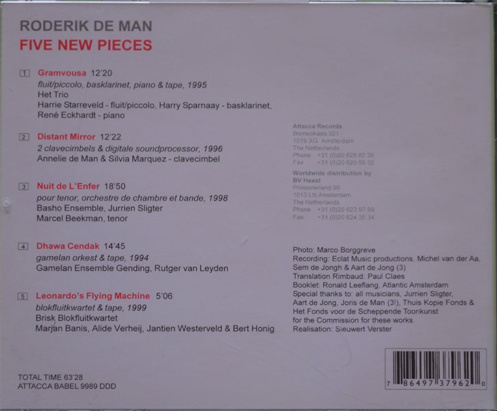 Roderik de Man – Five new pieces