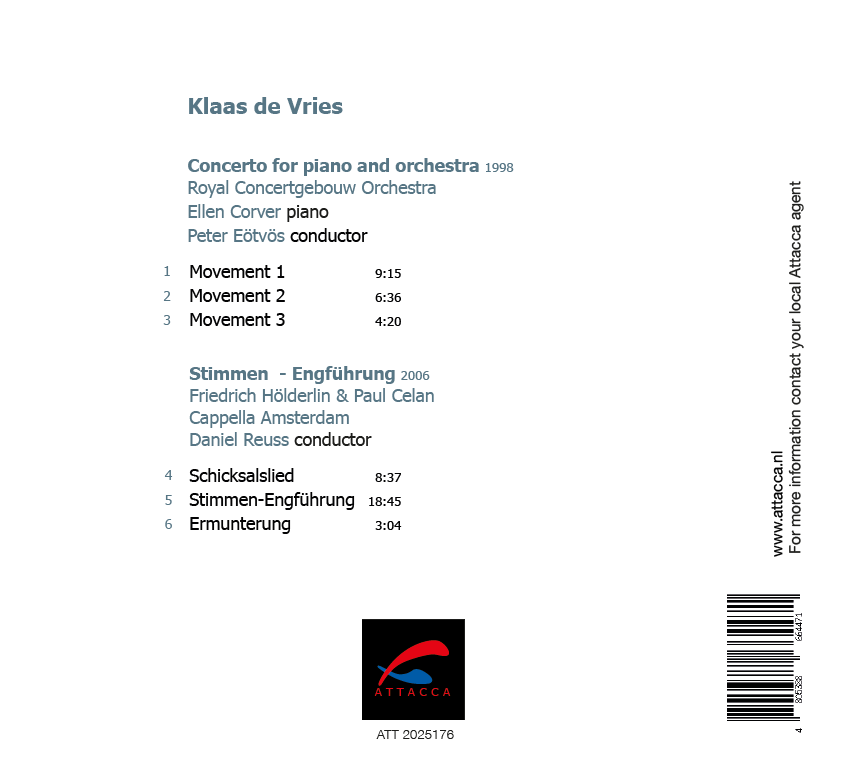 Klaas de Vries I Concerto for piano and orchestra