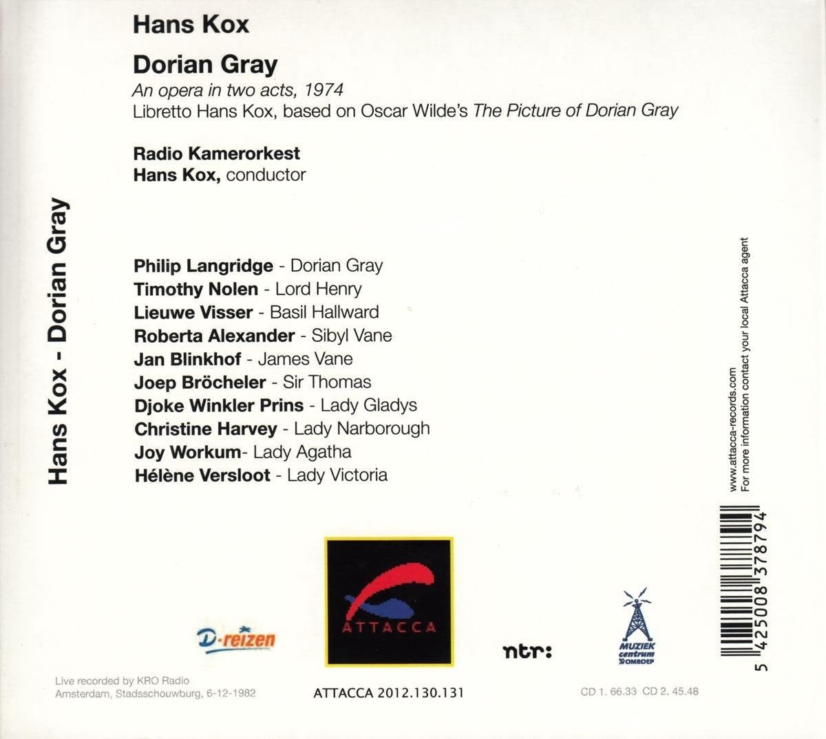 Hans Kox – Dorian Gray, an opera