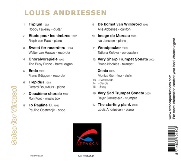 Louis Andriessen – Solos for Virtuosi